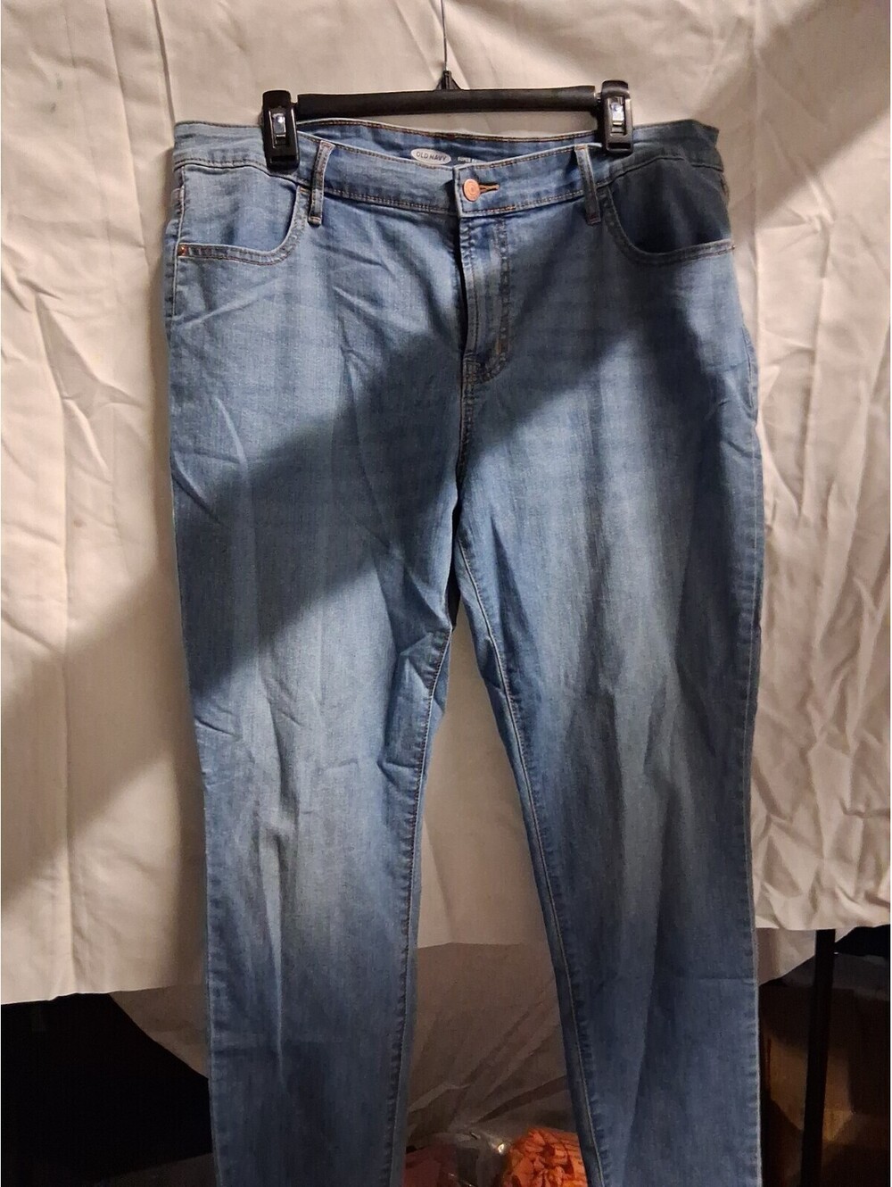 Old Navy Blue Jeans Sz 16 Super Skinny Midrise Light Denim Womens G2